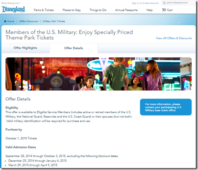Disneyland military discount