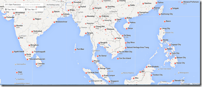 Google Flights SFO-SE Asia Nov 3-17