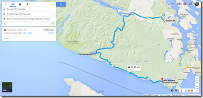 Google Maps Duncan-Port Renfrew-Sooke