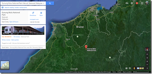 Google Maps Gunung Mulu NP close-up