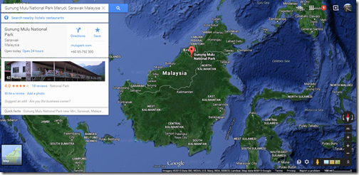 Google Maps Gunung Mulu National Park