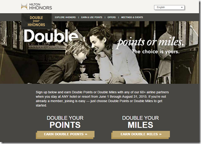 HHonors Double Points or Miles 2015 Q3