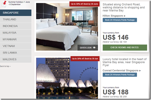 Hilton SE Asia sale Singapore