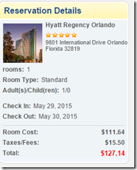Hyatt Regency Orlando $127