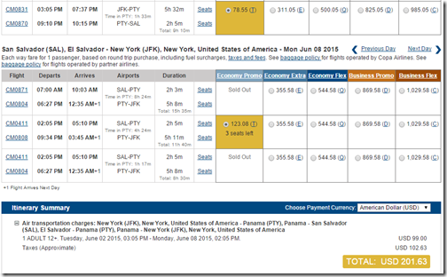 JFK-SAL $202 Copa