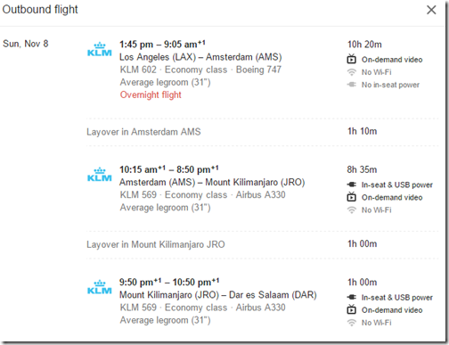 LAX-DAR KL $884 Nov15