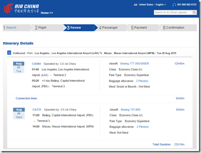 LAX-MFM $597 Air China Aug15