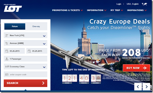 LOT Polish Airlines fall 2015 sale