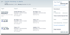 MRY-CGK  $694 AA-AS-JL