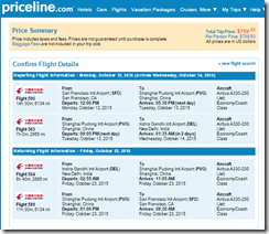 SFO-DEL $760 China Eastern