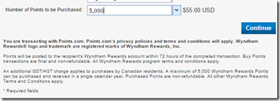 Wyndham Buy 5000points