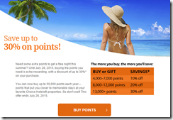 Choice Points purchase July 2015