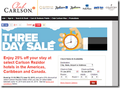 Club Carlson 3-day sale June15