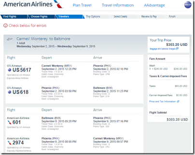 MRY-BWI $303 AA Sep15