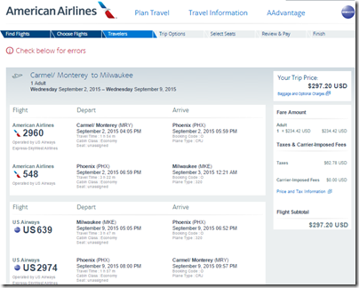 MRY-MKE AA $298 Sep15