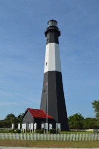 a black and white lighthouse