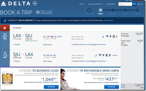 LAX-SJU $327 DL Nov15