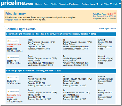 SFO-HAN $657 Vietnam Oct15