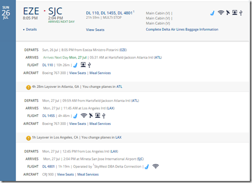 SJC-EZE-2 $821 DL July15