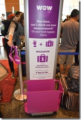 WOW Air bags sign