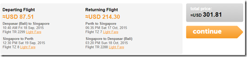 DPS-PER $302 Tiger Air