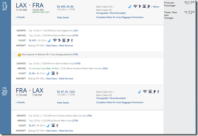 LAX-FRA DL $690 Oct 13-20