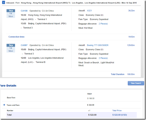 LAX-HKG-2 $522 Air China Sep7-14