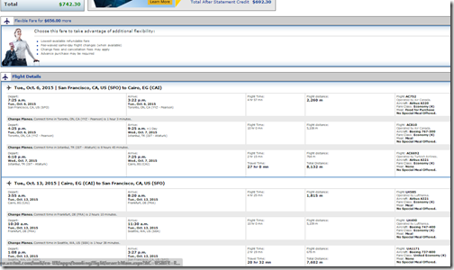 SFO-CAI $743 United Oct 6-13