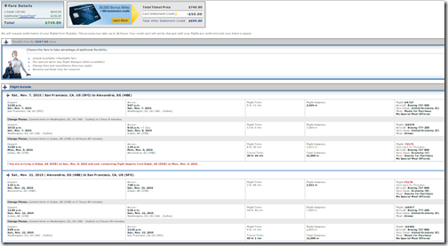 SFO-HBE Egypt $750 UA Nov15