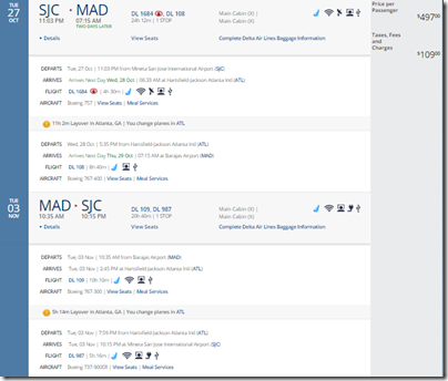 SJC-MAD $606 DL Oct 27-Nov3