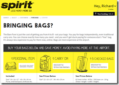 Spirit bag fees