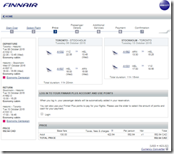 YYZ-ARN $423 Finnair