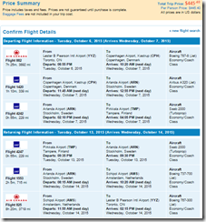 YYZ-TMP $456 Finland Air Canada Oct15