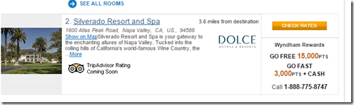 Dolce Silverado Napa Wyndham points