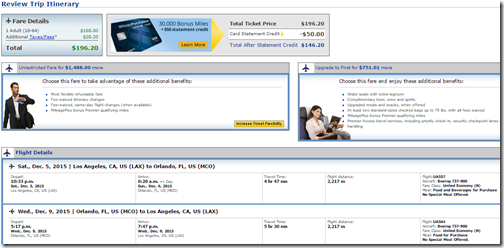 LAX-MCO $196 UA Dec5-9