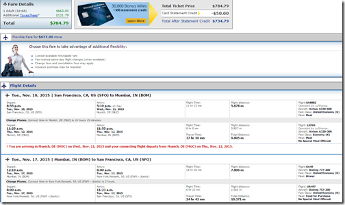 SFO-BOM $785 UA Nov10-17