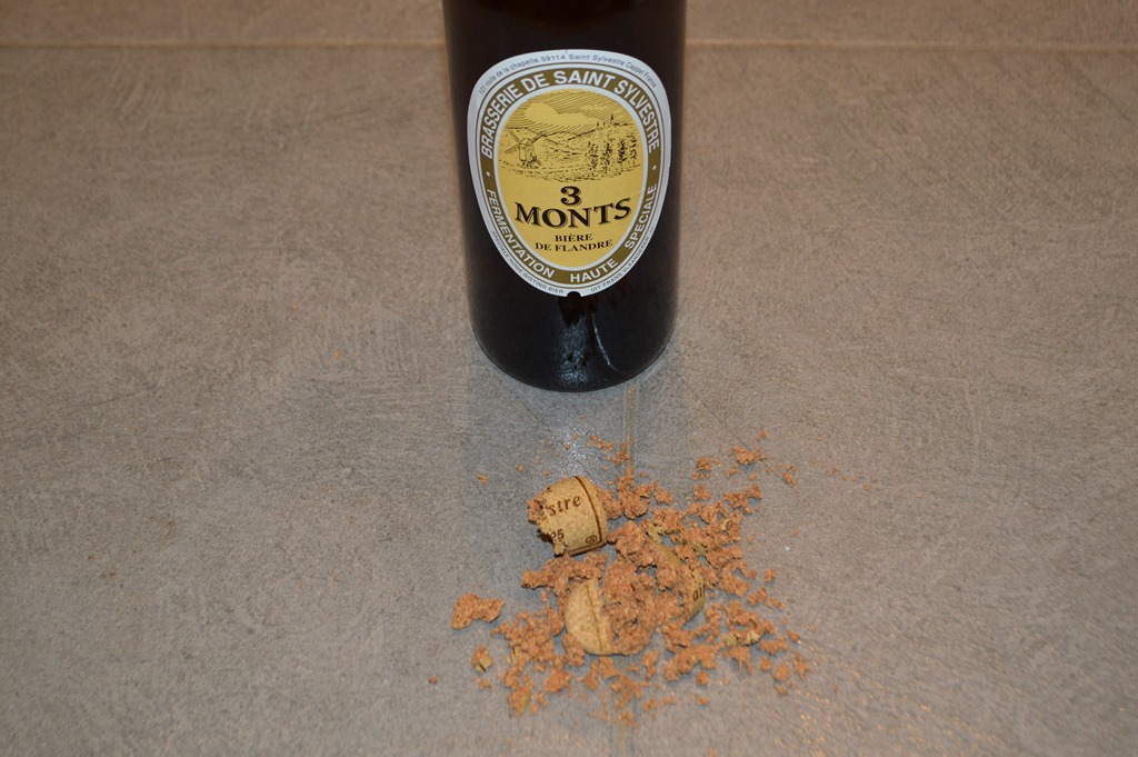 a bottle of wine with corks