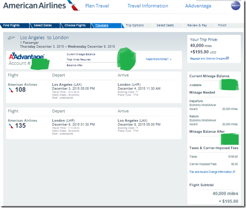 AAdvantage LAX-LHR AA 40K $195 Dec3-9