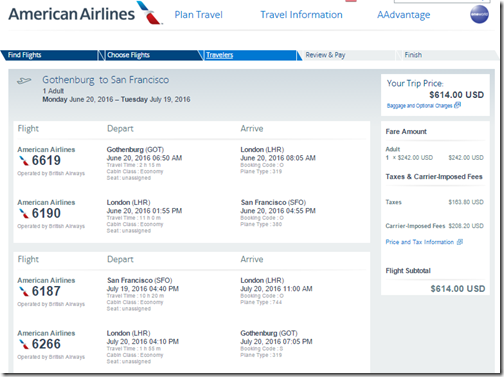 GOT-SFO AA $614 June 20-July19