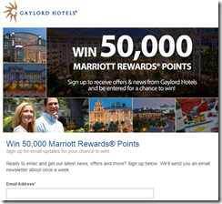 Gaylord Marriott 50K sweepstakes