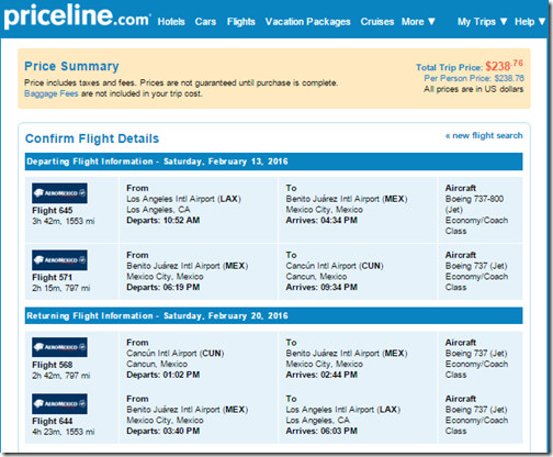 LAX-CUN AM $239 Feb 13-20