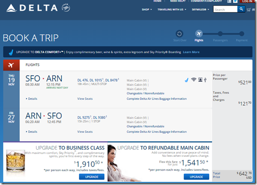 SFO-ARN $643 DL Nov19-27