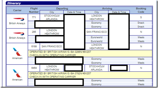 AA ARN-SFO my ticket