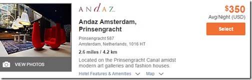 Andaz Amsterdam rate