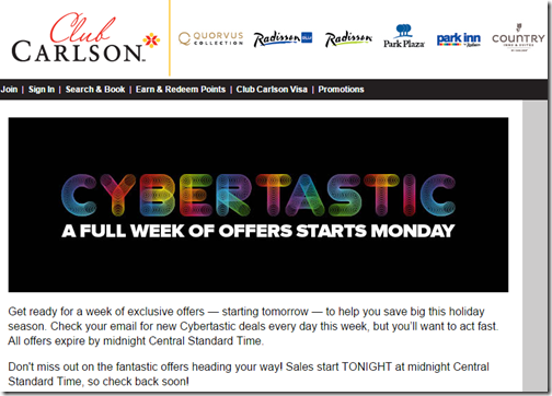 Club Carlson Cybertastic