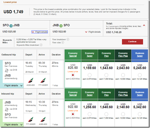 Emirates SFO-JNB $1749 for two Mar29-Apr13