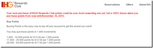 IHG Rewards Club buy 2x points Nov30