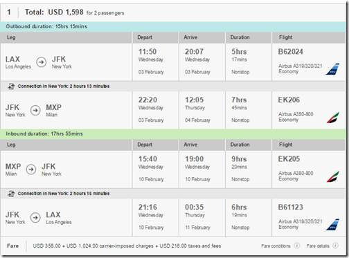 LAX-MXP $1598 for 2 JetBlue-Emirates Feb 3-10