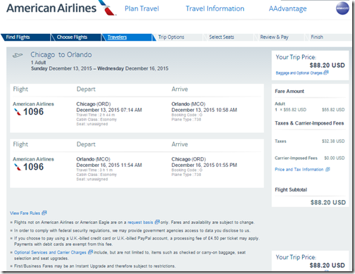 ORD-MCO $88 AA Dec 13-16