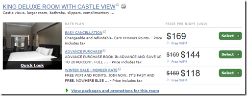 Doubletree edinburgh King Deluxe castle view $118